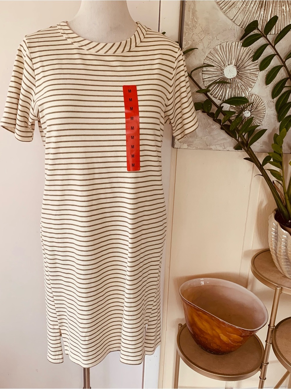 NWT Buffalo David Bitton  Cotton  Striped Short Sleeve Everyday Dress size M
